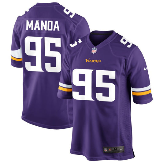 Tyler Manoa Men's Nike Purple Minnesota Vikings Custom Game Jersey