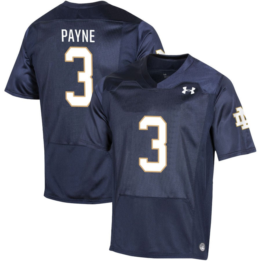 GiBran Payne Men's Under Armour Navy Notre Dame Fighting Irish Pick-A-Player NIL Replica Football Jersey