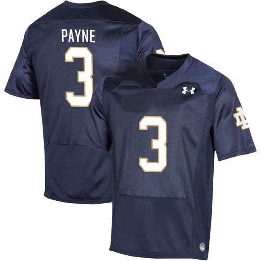 GiBran Payne Men's Under Armour Navy Notre Dame Fighting Irish Pick-A-Player NIL Replica Football Jersey