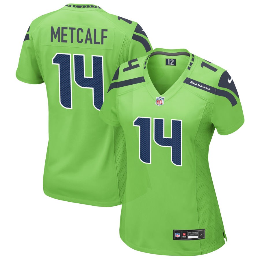 DK Metcalf Women's Nike Neon Green Seattle Seahawks Alternate Custom Game Jersey