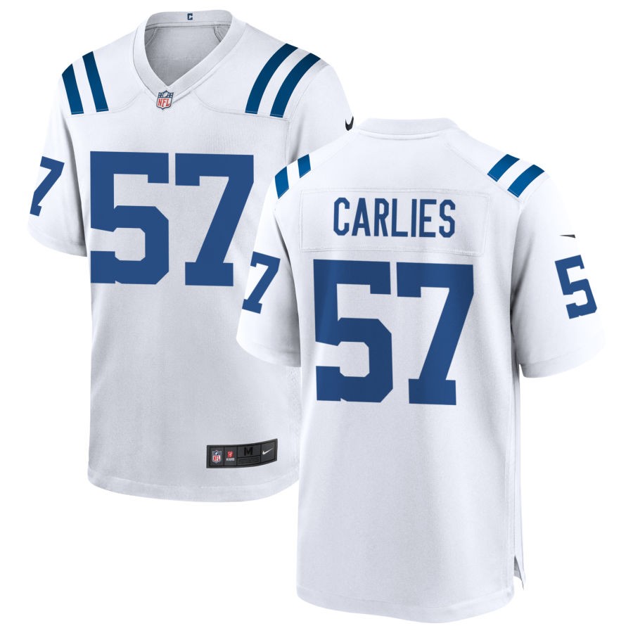 Jaylon Carlies Men's Nike White Indianapolis Colts Custom Game Jersey