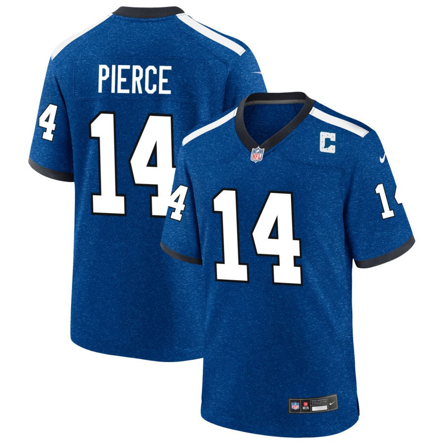 Alec Pierce Men's Nike  Blue Indiana Nights Indianapolis Colts Alternate Custom Game Jersey