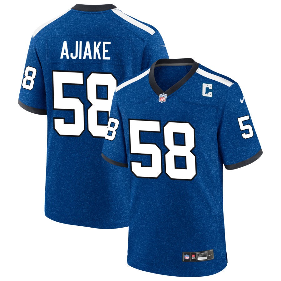 Austin Ajiake Men's Nike  Blue Indiana Nights Indianapolis Colts Alternate Custom Game Jersey