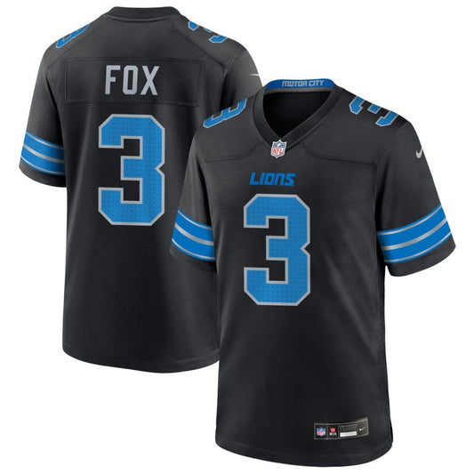 Jack Fox Men's Nike  Black Detroit Lions Alternate Custom Game Jersey