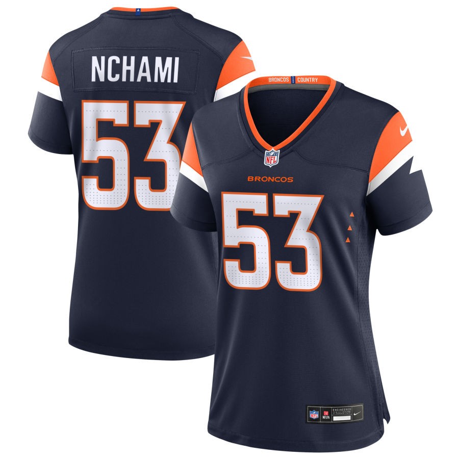 Durell Nchami Women's Nike  Navy Denver Broncos Alternate Custom Game Jersey