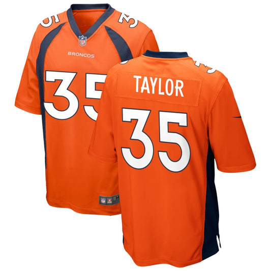 Reese Taylor Men's Nike Orange Denver Broncos Custom Game Jersey