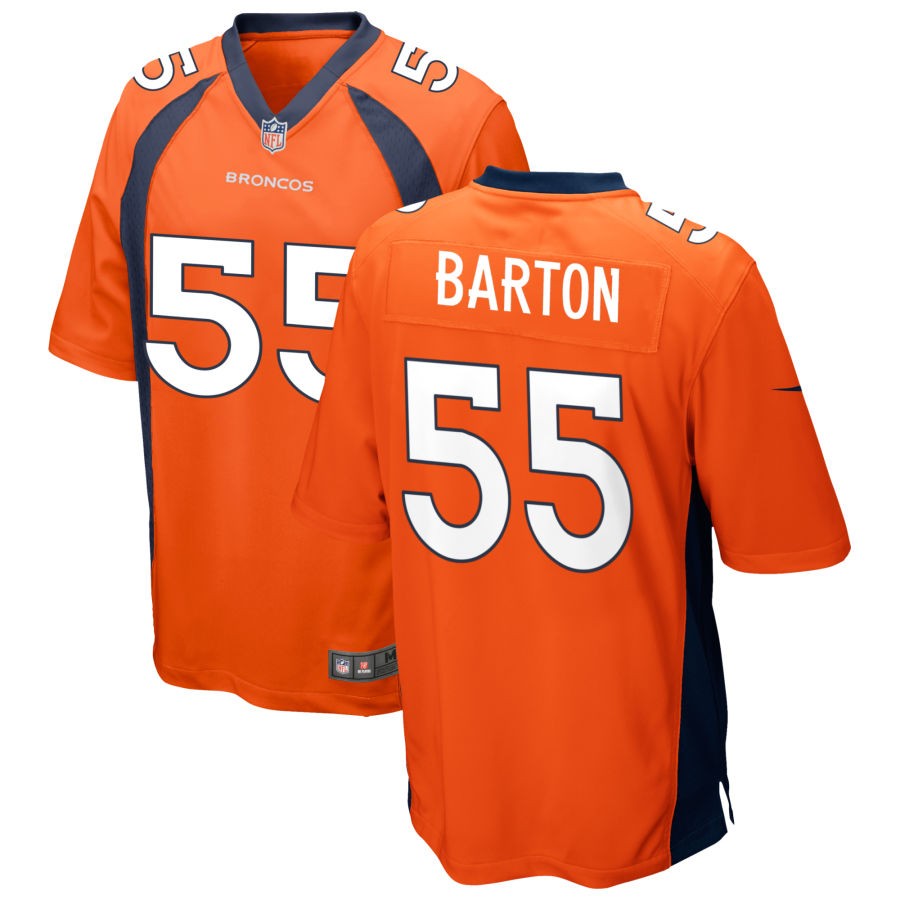 Cody Barton Men's Nike Orange Denver Broncos Custom Game Jersey