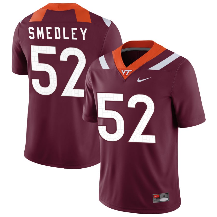 Tyler Smedley Men's Nike Maroon Virginia Tech Hokies Pick-A-Player NIL Replica Football Jersey