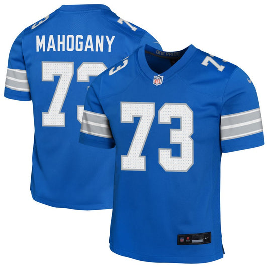 Christian Mahogany Youth Nike Blue Detroit Lions Custom Game Jersey