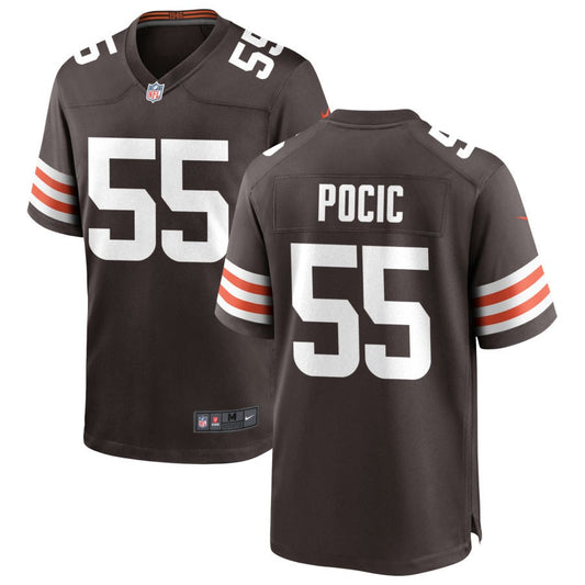 Ethan Pocic Men's Nike Cleveland Browns Brown Custom Game Jersey