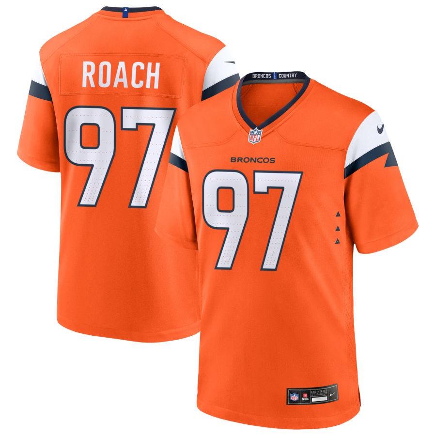 Malcolm Roach Men's Nike  Orange Denver Broncos Custom Game Jersey