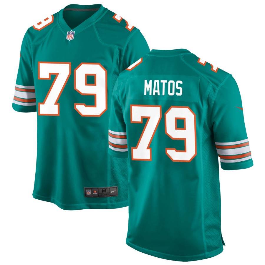 Bayron Matos Men's Nike Aqua Miami Dolphins Alternate Custom Game Jersey