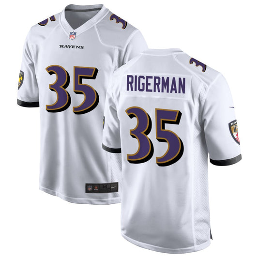 Mike Rigerman Men's Nike White Baltimore Ravens Custom Game Jersey