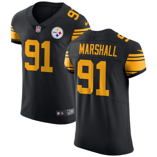 Jonathan Marshall Men's Nike Black Pittsburgh Steelers Vapor Untouchable Elite Custom Color Rush Jersey