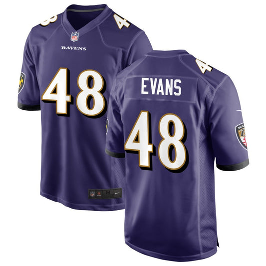 Joe Evans Men's Nike Purple Baltimore Ravens Custom Game Jersey