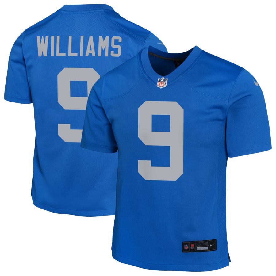 Jameson Williams Youth Nike Blue Detroit Lions Alternate Custom Game Jersey