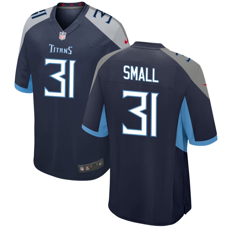 Jabari Small Men's Nike Navy Tennessee Titans Custom Jersey