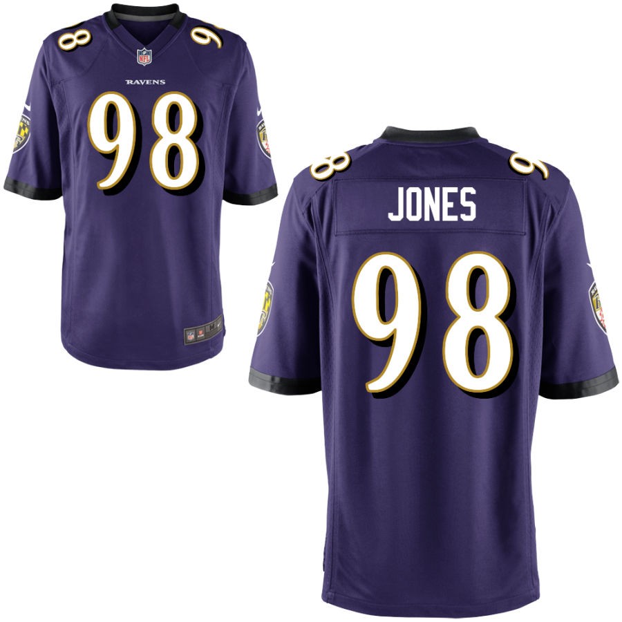 Travis Jones Youth Nike Purple Baltimore Ravens Custom Game Jersey