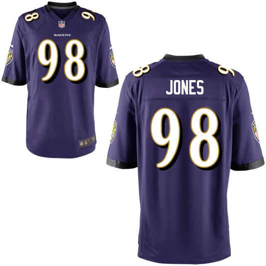 Travis Jones Youth Nike Purple Baltimore Ravens Custom Game Jersey