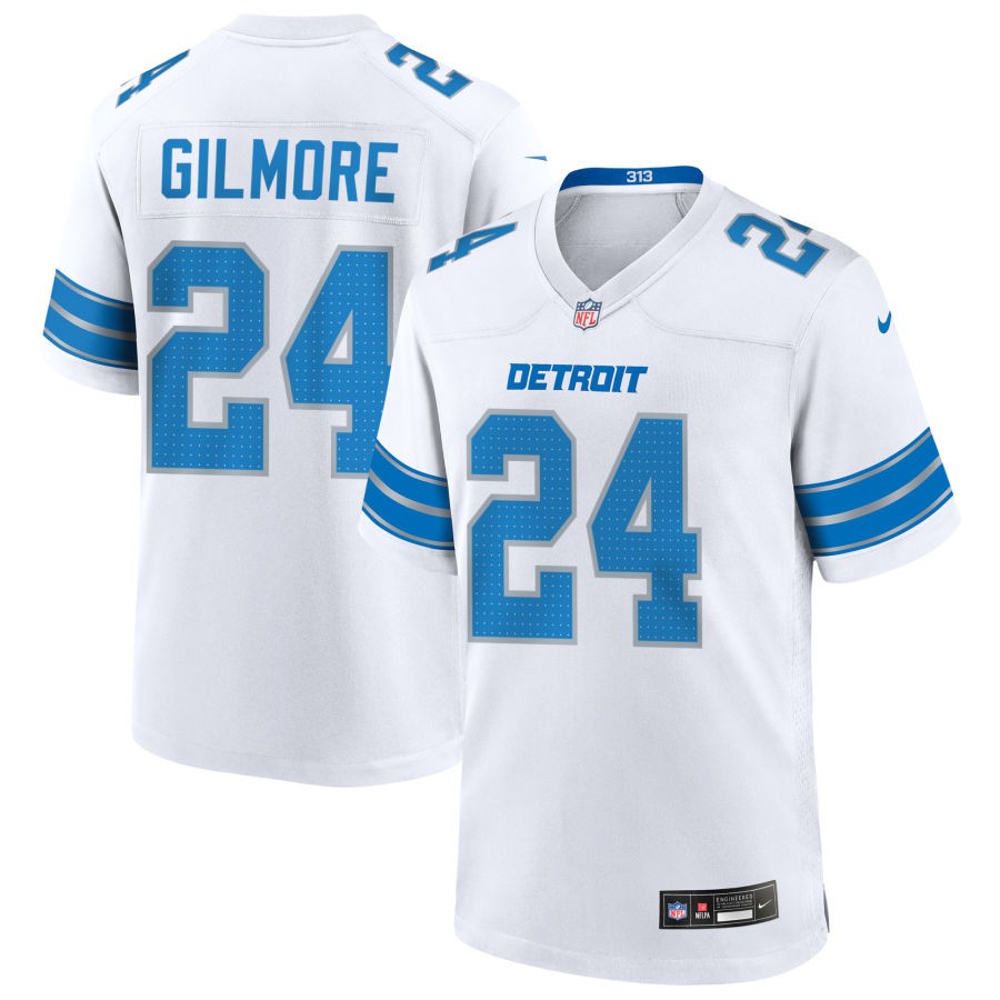 Steven Gilmore Men's Nike  White Detroit Lions Custom Game Jersey