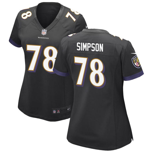 Darrell Simpson Women's Nike Black Baltimore Ravens Alternate Custom Game Jersey