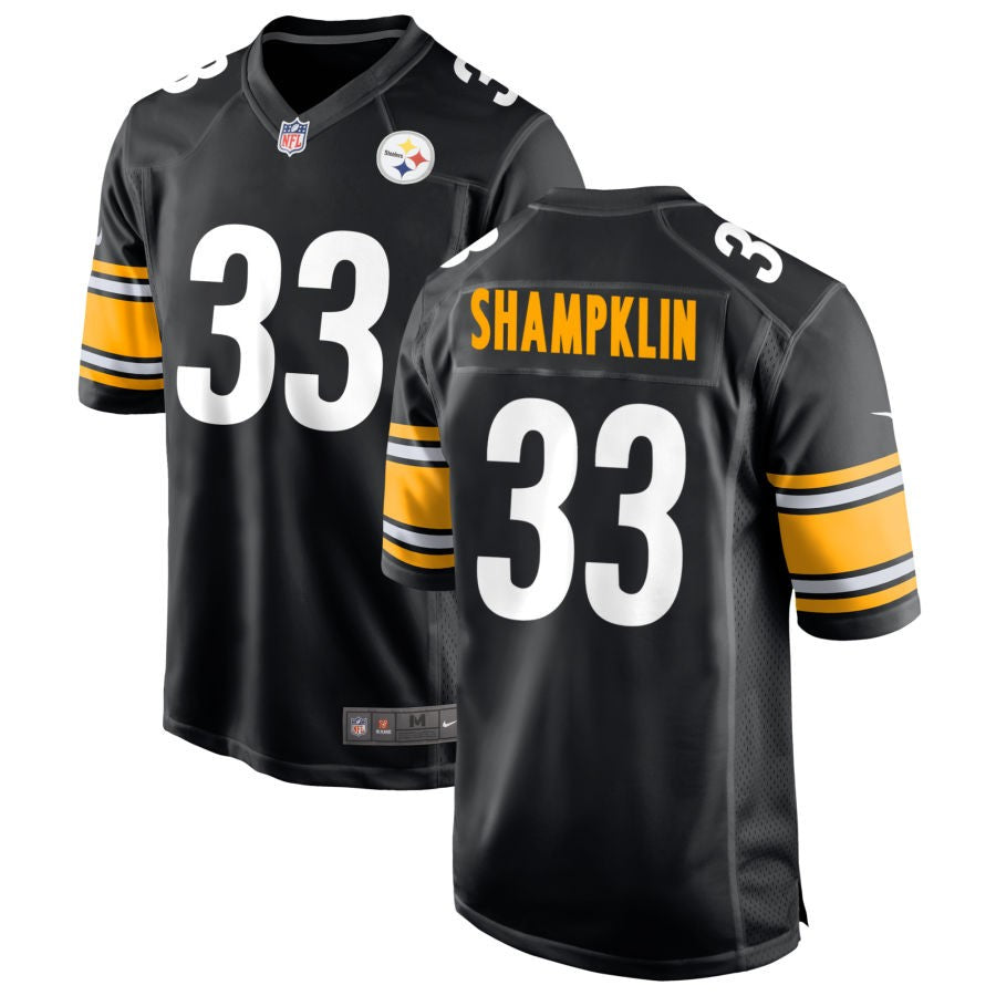 Aaron Shampklin Men's Nike Black Pittsburgh Steelers Custom Game Jersey