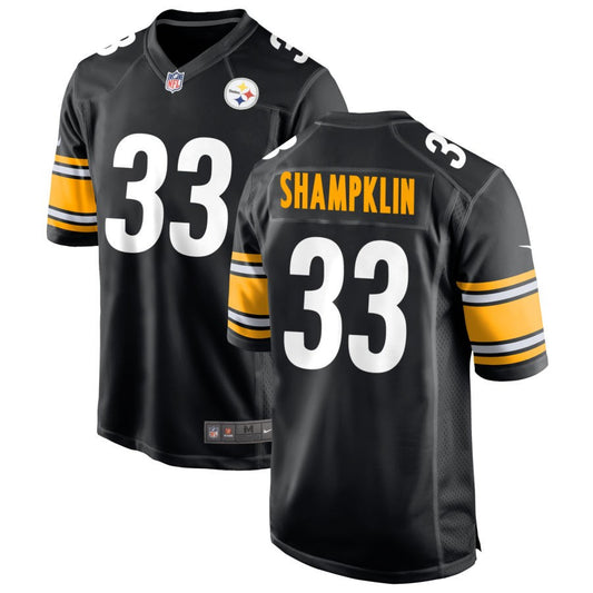 Aaron Shampklin Men's Nike Black Pittsburgh Steelers Custom Game Jersey