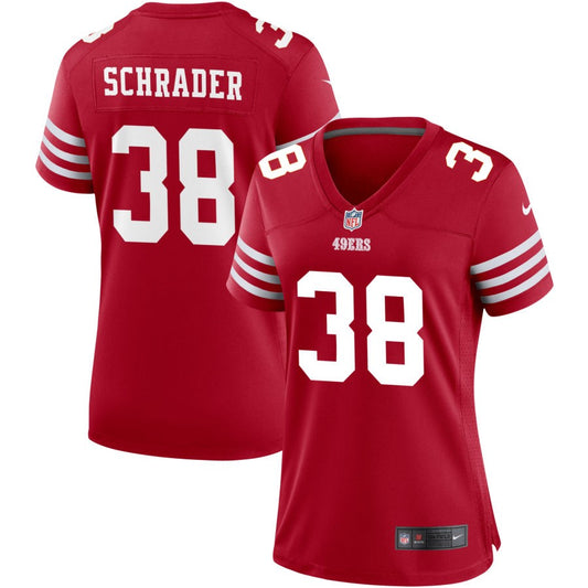 Cody Schrader Women's Nike Scarlet San Francisco 49ers Game Custom Jersey