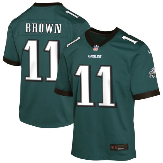 A.J. Brown Youth Nike Midnight Green Philadelphia Eagles Custom Game Jersey