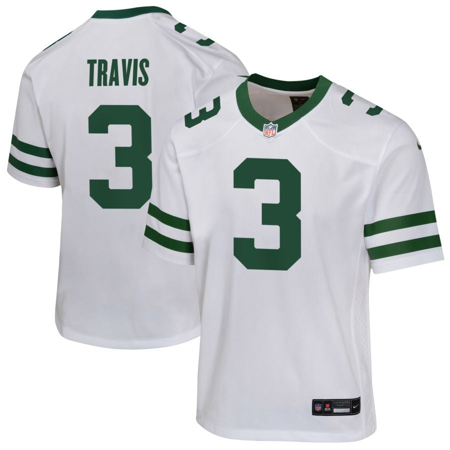 Jordan Travis Youth Nike  Legacy White New York Jets Custom Game Jersey