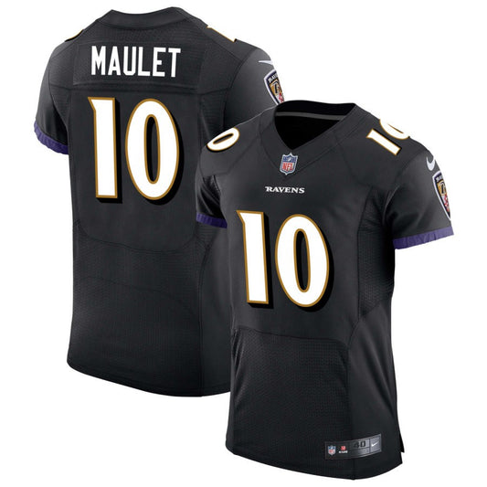 Arthur Maulet Men's Nike Black Baltimore Ravens Speed Machine Elite Custom Jersey