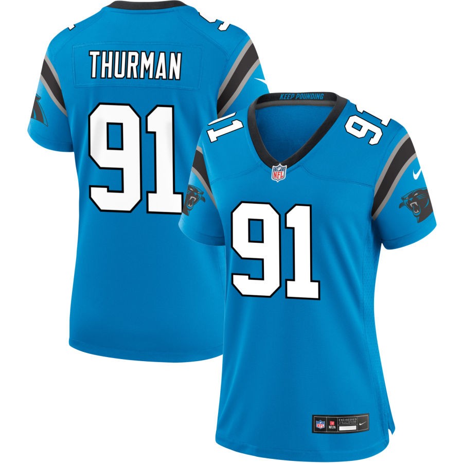 Nick Thurman Women's Nike  Blue Carolina Panthers Alternate Custom Game Jersey