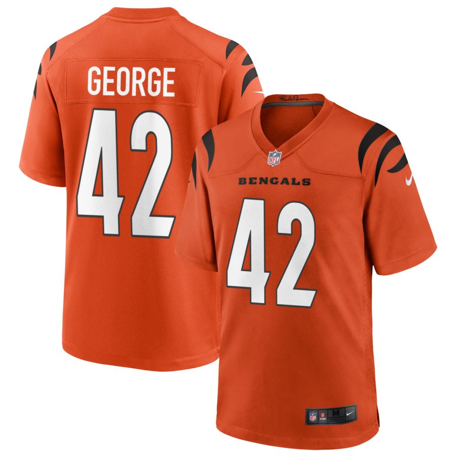 Allan George Youth Nike Orange Cincinnati Bengals Alternate Game Custom Jersey