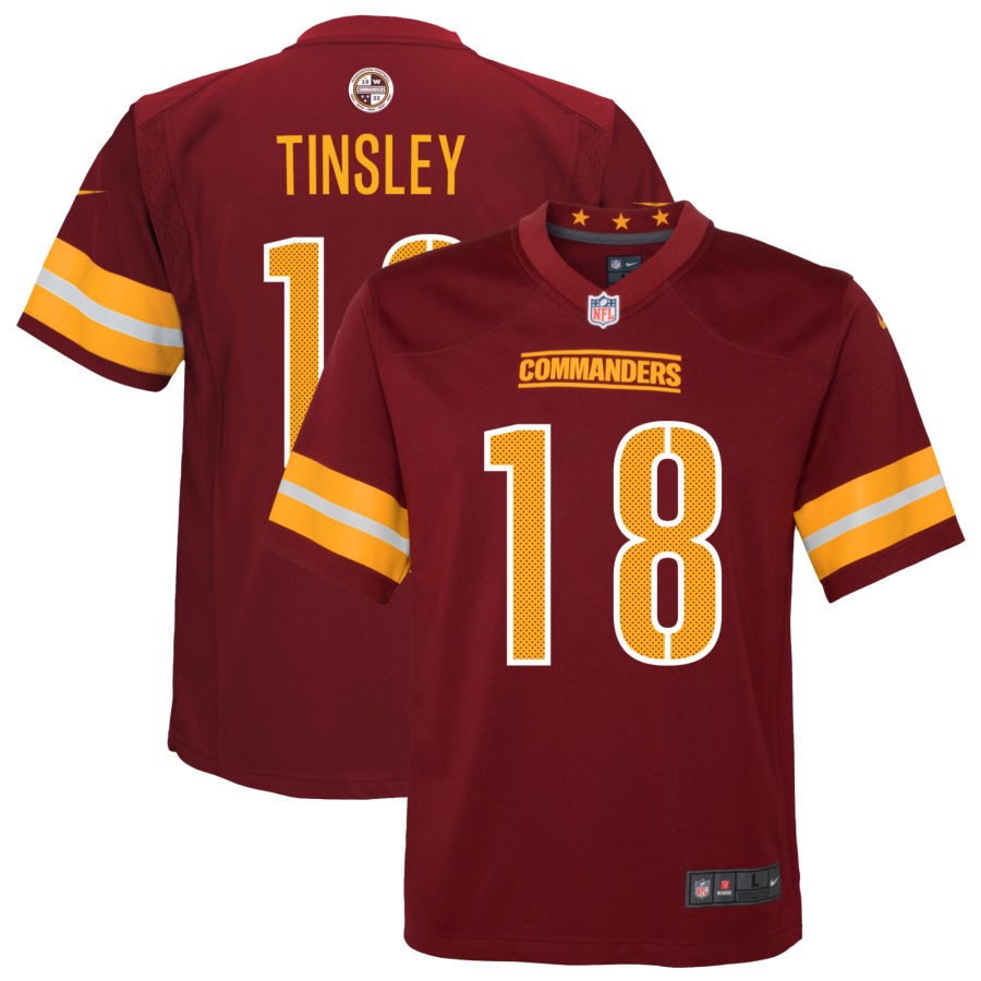 Mitchell Tinsley Youth Nike Burgundy Washington Commanders Game Custom Player Jersey