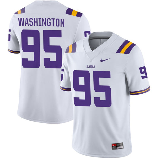 Shone Washington Men's Nike White LSU Tigers Pick-A-Player NIL Replica Football Jersey