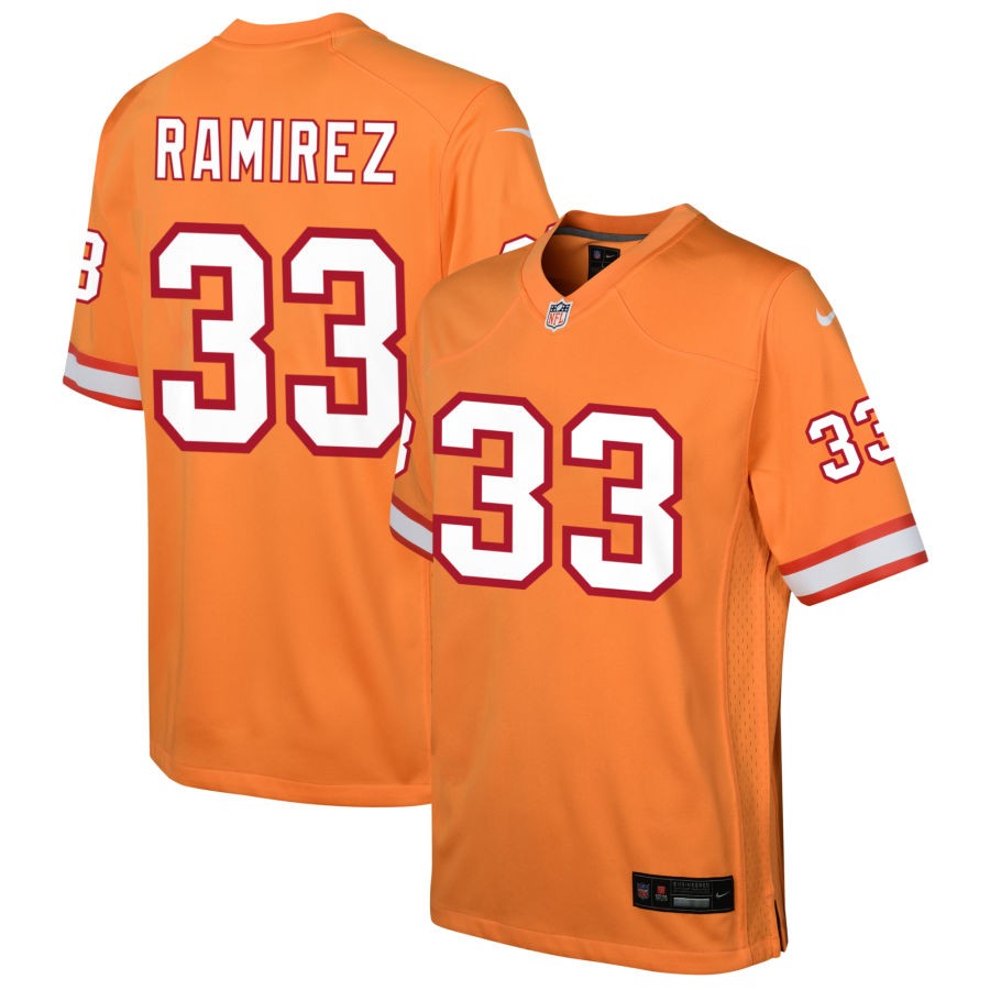 Jose Ramirez Youth Nike Orange Tampa Bay Buccaneers Custom Throwback Game Jersey