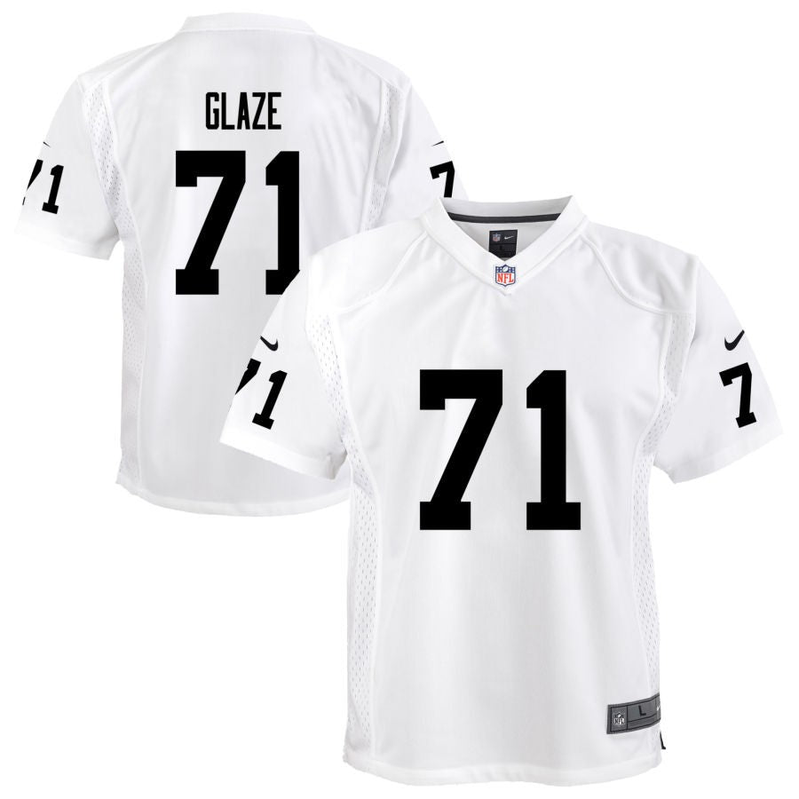 DJ Glaze Youth Nike White Las Vegas Raiders Team Custom Game Jersey