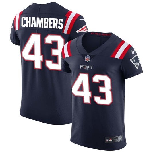 Steele Chambers Men's Nike Navy New England Patriots Vapor Elite Custom Jersey