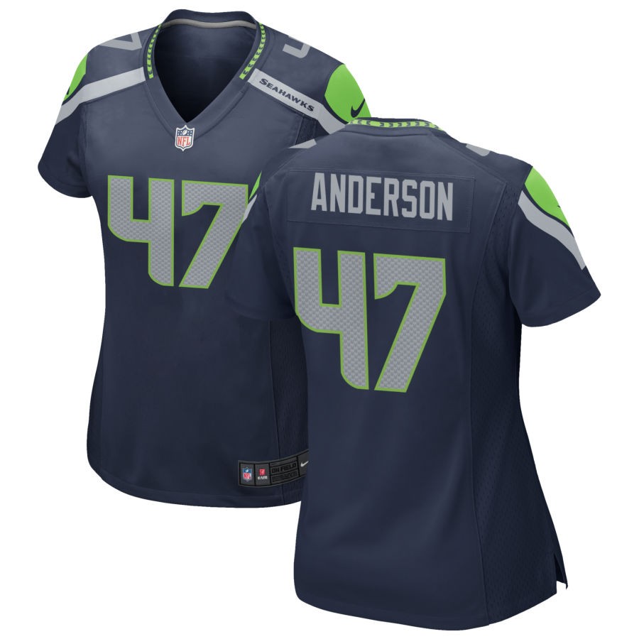 Sunny Anderson Women's Nike College Navy Seattle Seahawks Custom Game Jersey