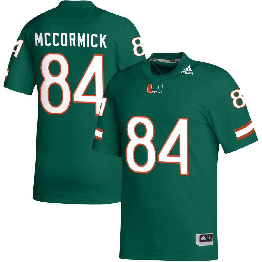 Cam McCormick Men's adidas Green Miami Hurricanes Pick-A-Player NIL Replica Football Jersey