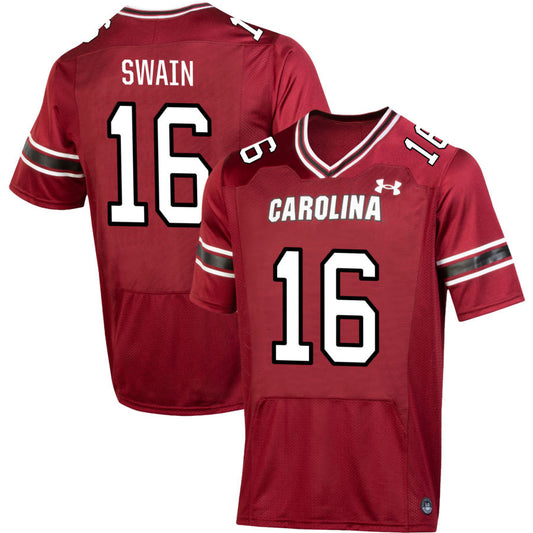 Vicari Swain Men's Under Armour  Garnet South Carolina Gamecocks NIL Pick-A-Player Replica Football Jersey