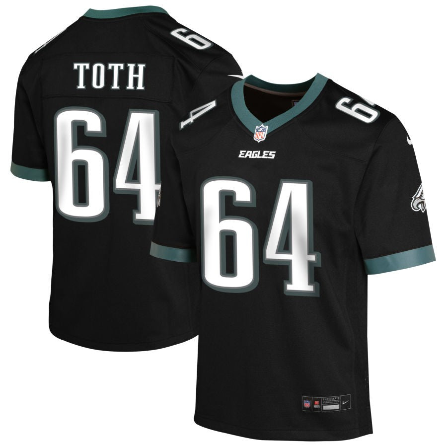 Brett Toth Youth Nike Black Philadelphia Eagles Alternate Custom Game Jersey