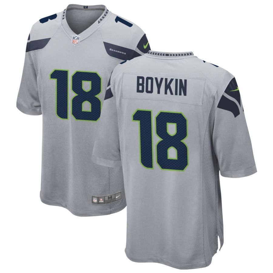 Lance Boykin Men's Nike Gray Seattle Seahawks Alternate Custom Game Jersey