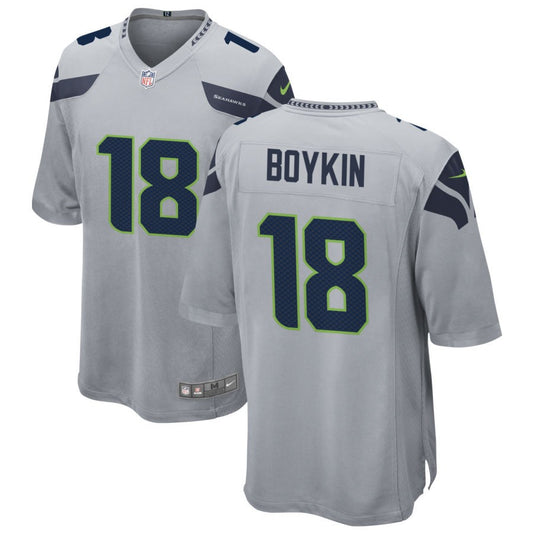 Lance Boykin Men's Nike Gray Seattle Seahawks Alternate Custom Game Jersey