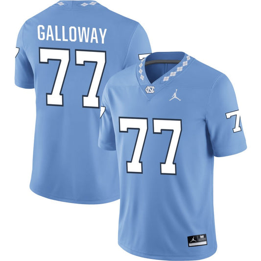 Hayes Galloway Men's Jordan Brand Carolina Blue North Carolina Tar Heels Pick-A-Player NIL Replica Football Jersey