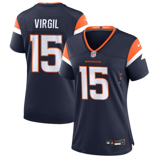 Jalen Virgil Women's Nike  Navy Denver Broncos Alternate Custom Game Jersey