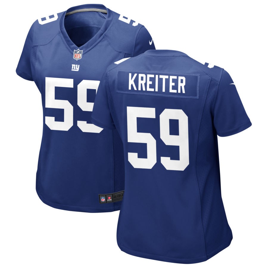 Casey Kreiter Women's Nike Royal New York Giants Custom Jersey