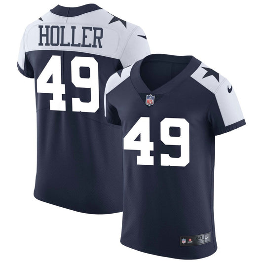 Alec Holler Men's Nike Navy Dallas Cowboys Alternate Vapor Elite Custom Jersey