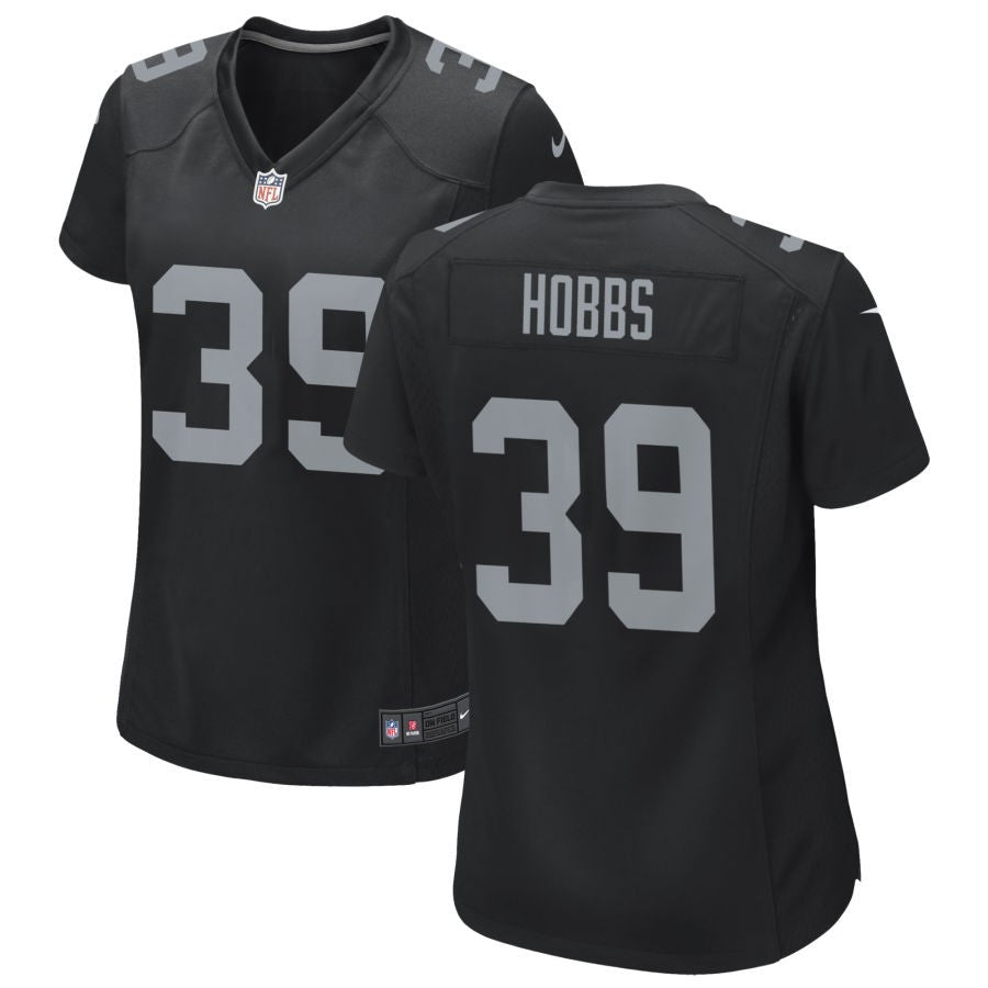 Nate Hobbs Women's Nike Black Las Vegas Raiders Custom Game Jersey