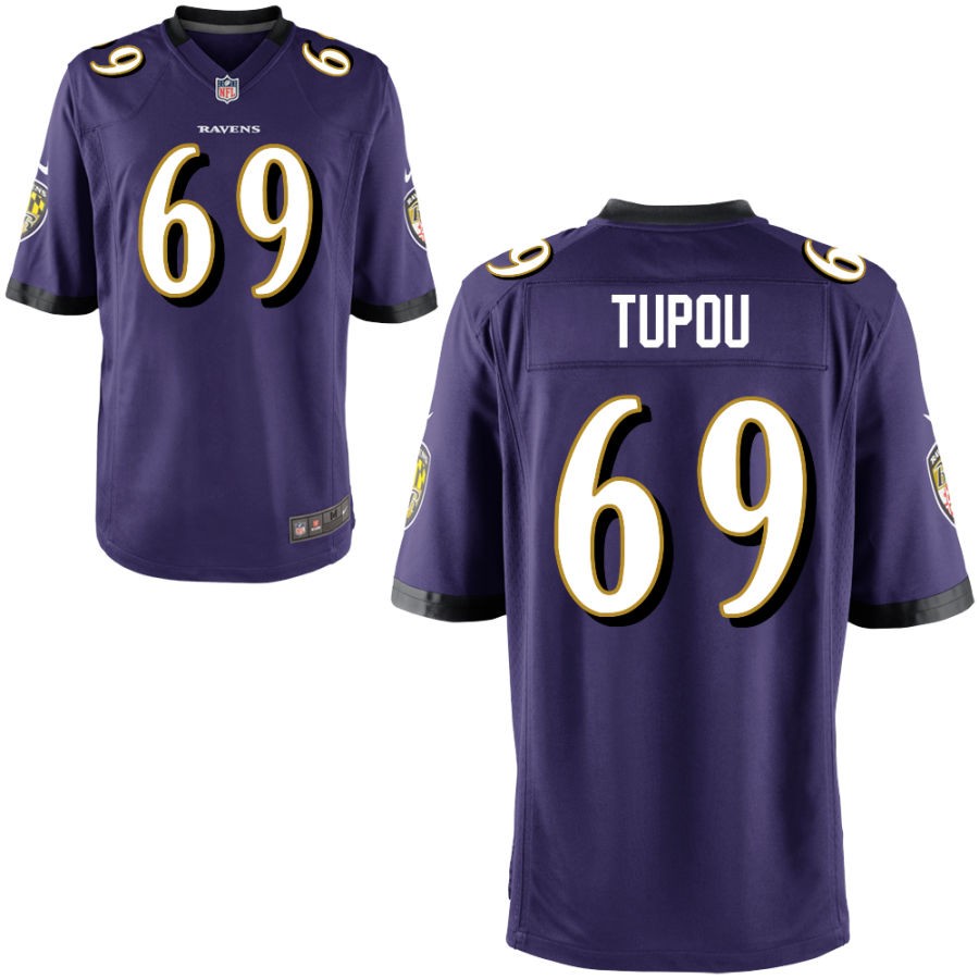 Josh Tupou Youth Nike Purple Baltimore Ravens Custom Game Jersey